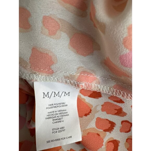 Cabi Womens go to blouse orange beige leopard print size medium - Picture 6 of 11